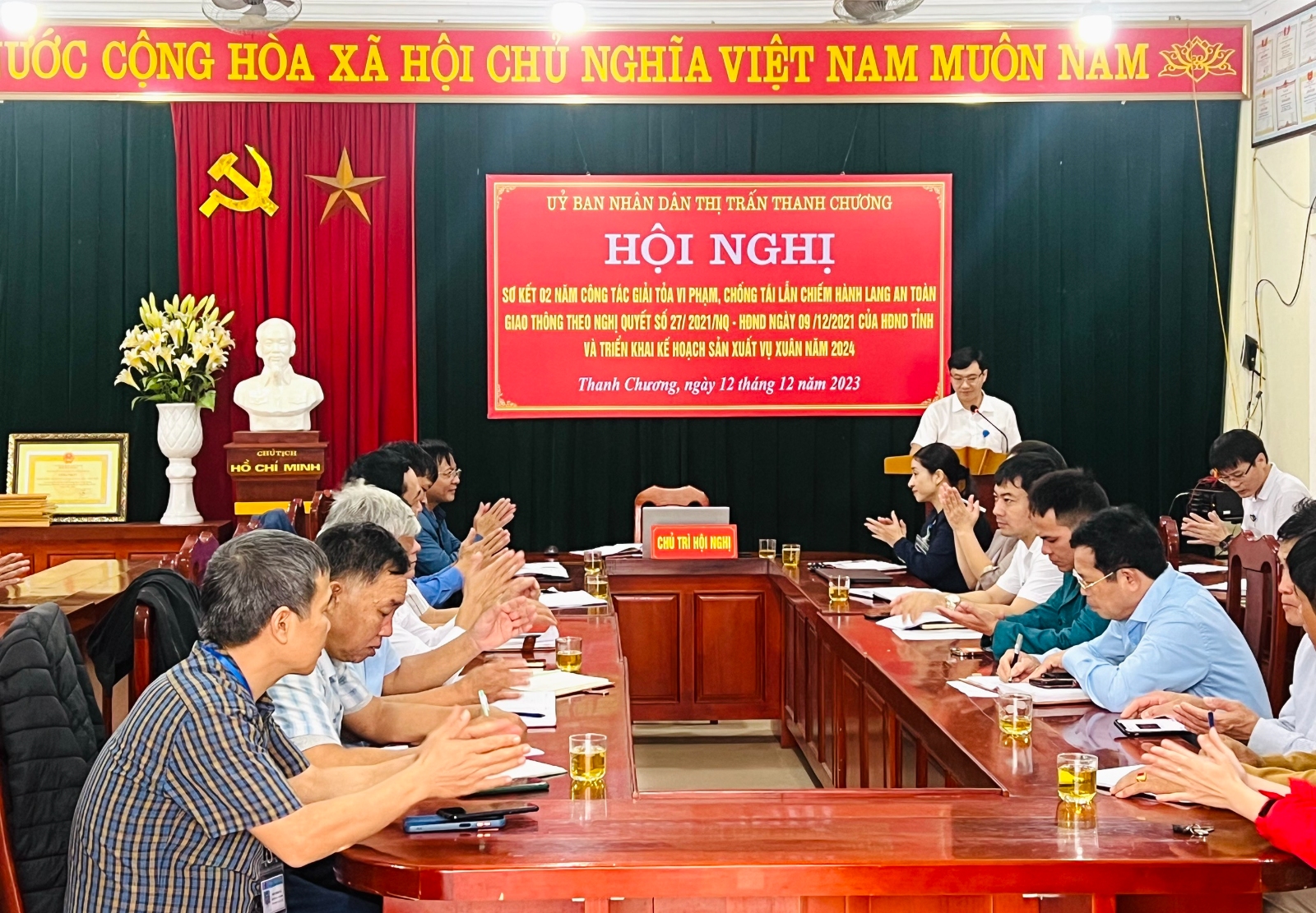 Thị trấn: Tổ chức Hội nghị sơ kết 02 năm triển khai thực hiện Nghị quyết số 27/2021/NQ-HĐND của HĐND tỉnh Nghệ An